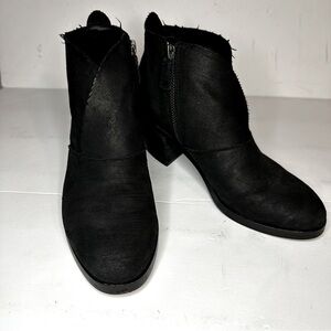 Eileen‎ Fisher Women's Murphy Intaglio Black Leather Ankle Booties Size 5.5